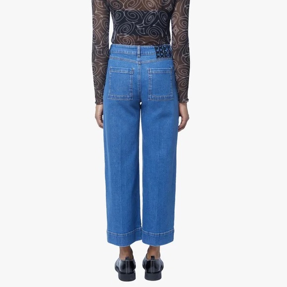 Cop Copine Stanly high waist wide leg cropped jean sz 36 - Picture 2 of 13